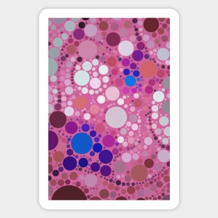 Colorful & Pink Multicolored Polka Dots Pattern Vector Design Sticker